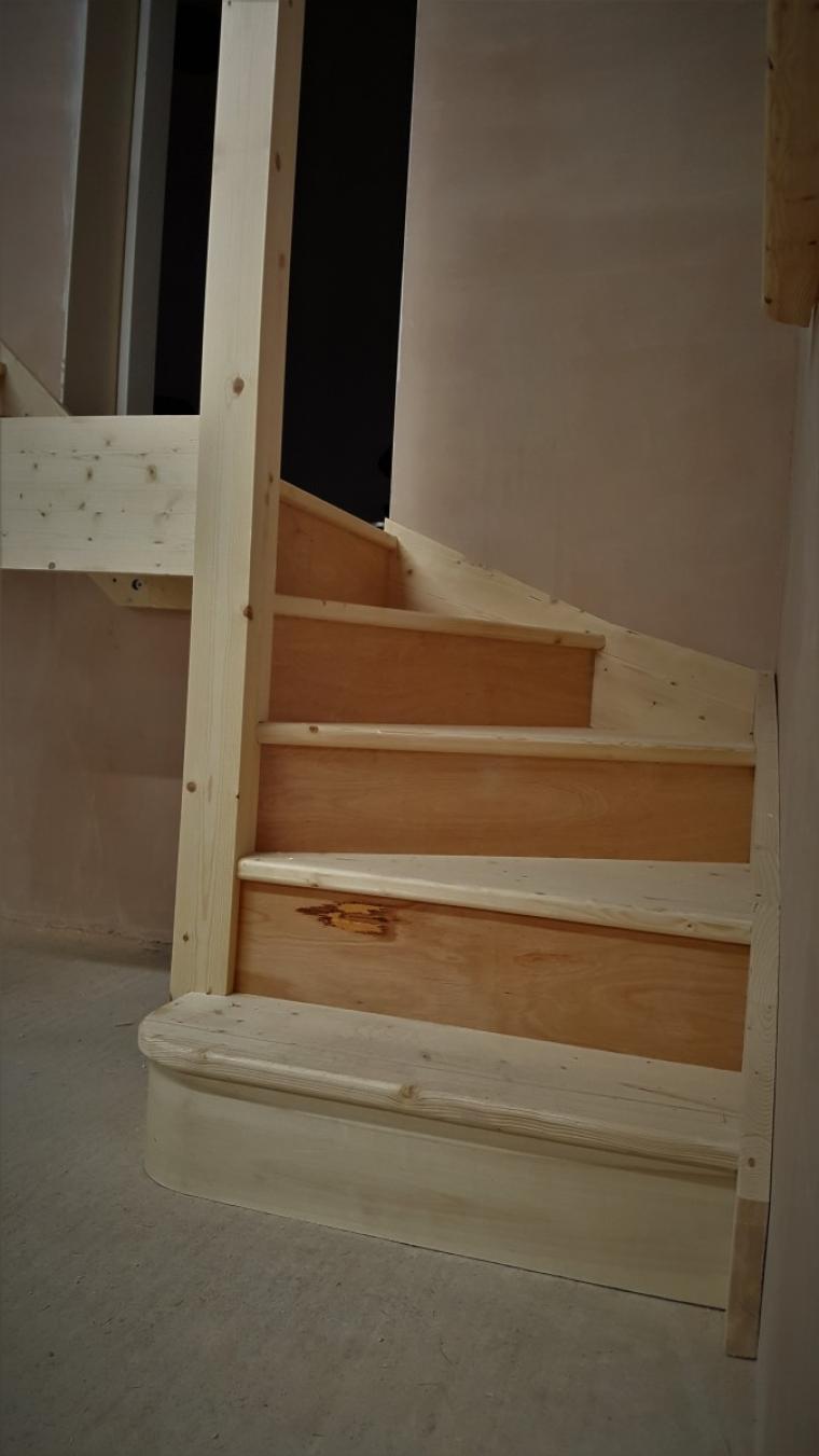 Installation Photos for a Winder Staircase that is Custom Made